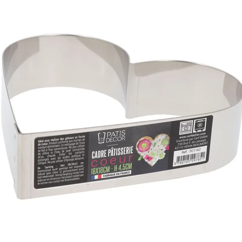 Cerf Dellier Cœur à mousse inox H 4,5 cm L 18 cm