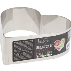 Cerf Dellier Cœur à mousse inox H 4,5 cm L 12 cm