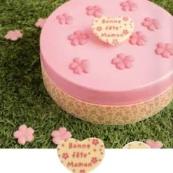 Cerf Dellier Cœurs chocolat blanc Bonne Fête Maman (x 60)