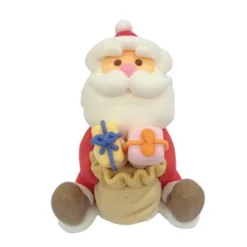 Cerf Dellier Décor comestible Père Noël assis cadeau