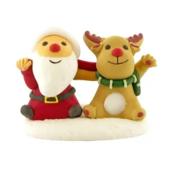 Cerf Dellier Décor comestible Père Noël et Renne assis