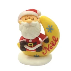 Cerf Dellier Décor comestible Père Noël lune