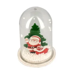 Cerf Dellier Décor de noël pour bûche "boule à neige Père Noël" à poser