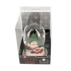 Cerf Dellier Décor de noël pour bûche "boule à neige Père Noël" à poser