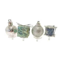 Cerf Dellier Décors assortis bleu argent à piquer sur bûches (x24)