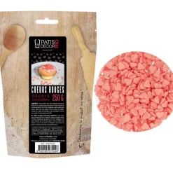 Cerf Dellier Décors Coeurs rouges comestibles 250 g
