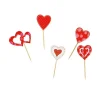 Cerf Dellier Décors coeurs sur pique en bois (x10)