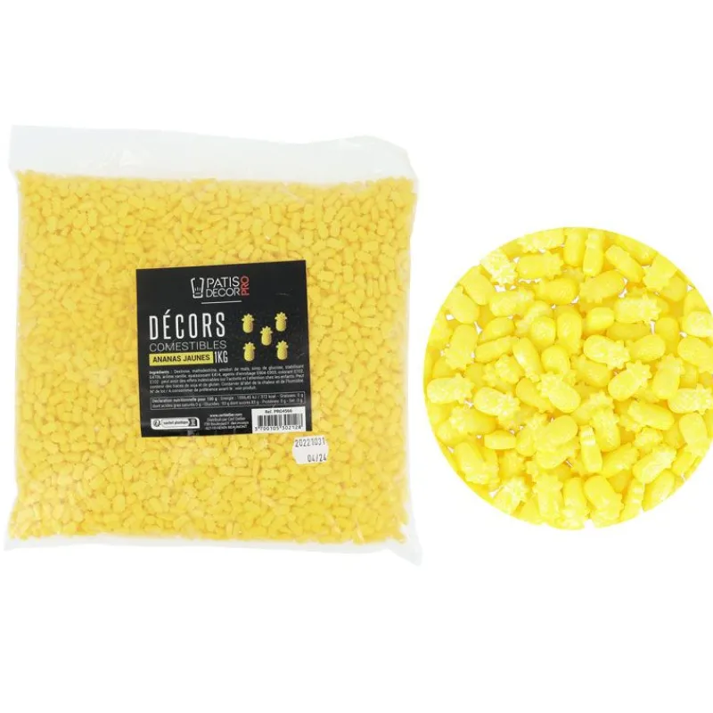 Cerf Dellier Décors comestibles ananas jaunes 1 kg