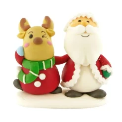 Cerf Dellier Décors comestibles Père Noël et renne debout (x20)