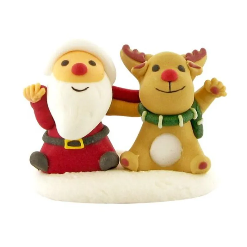 Cerf Dellier Décors comestibles Père Noël et renne assis (x20)