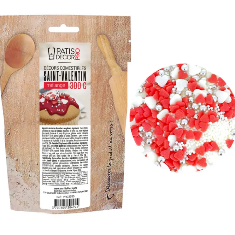 Cerf Dellier Décors comestibles Saint Valentin assortis 300 g