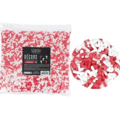 Cerf Dellier Décors comestibles sucres d'orge rouges et blancs 1 kg