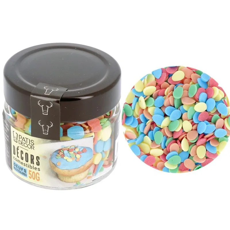 Cerf Dellier Décors comestibles œufs multicolores 50 g