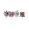 Cerf Dellier Décors de Noël assortis rose argent sur pique (x4)