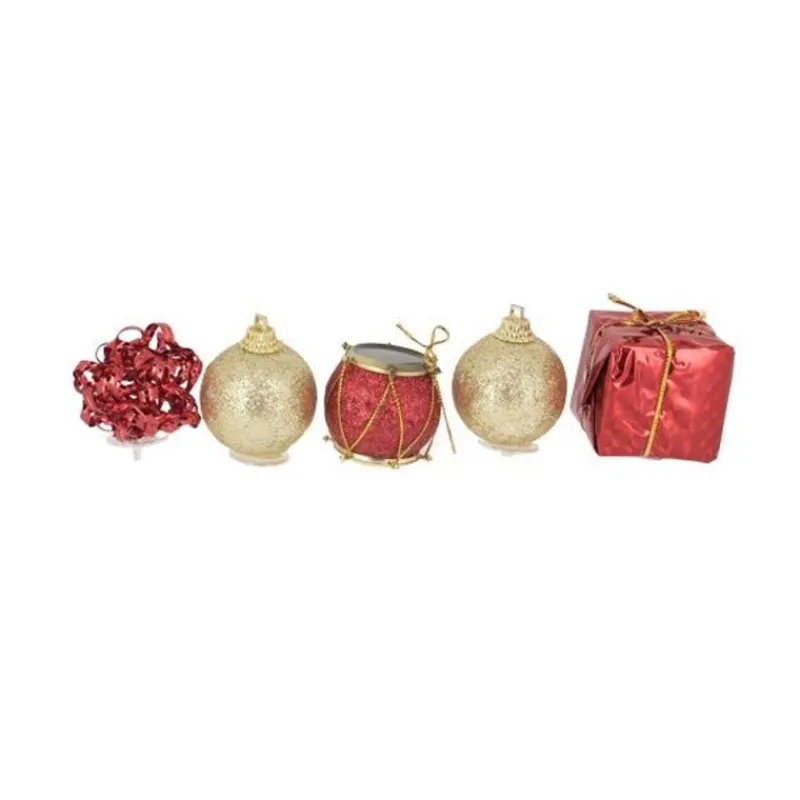 Cerf Dellier Décors de Noël sur pique assortis rouges (x5)
