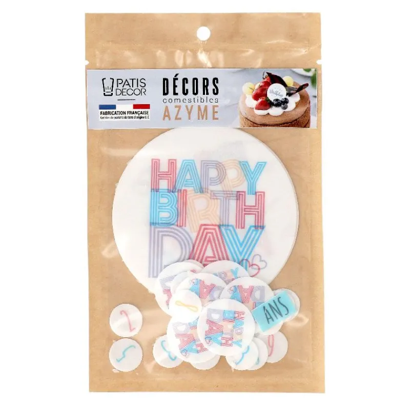 Cerf Dellier Décors en azyme assortis thème anniversaire n°3 - DDM 10/24