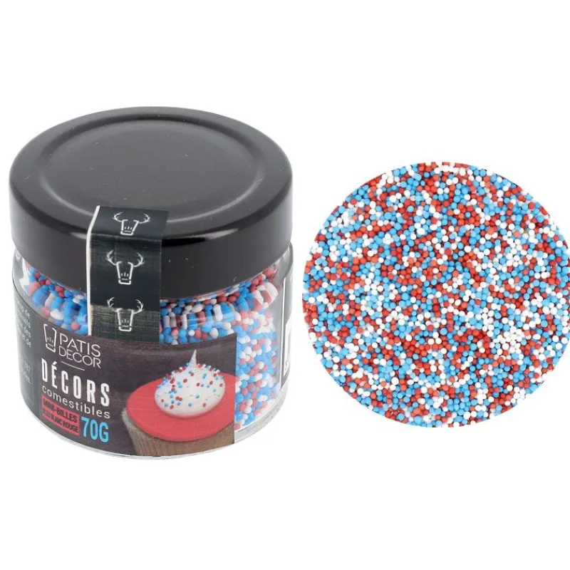 Cerf Dellier Décors mini billes bleu blanc rouge