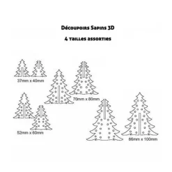 Cerf Dellier Découpoirs Sapins 3 D (jeu de 8)