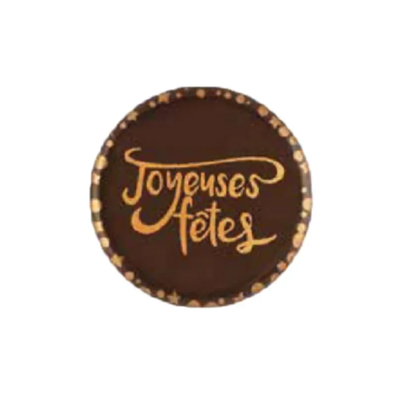 Cerf Dellier Disques scintillants chocolat noir Joyeuses Fêtes (x96)