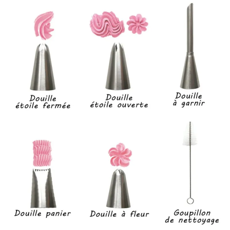 Cerf Dellier Douilles à pâtisserie (x5) et goupillon