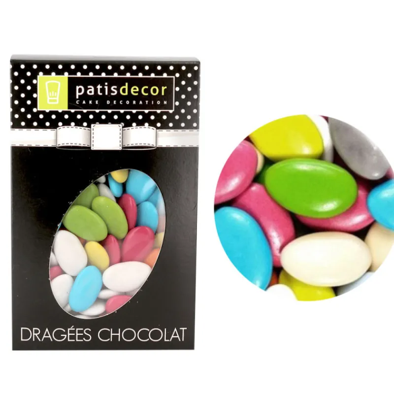 Cerf Dellier Dragées chocolat multicolores Patisdécor 500g