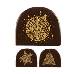 Cerf Dellier Embouts de bûches chocolat noir Or assortis (x42)
