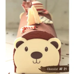 Cerf Dellier Embouts de bûches en chocolat blanc Tête d'ours (x54)