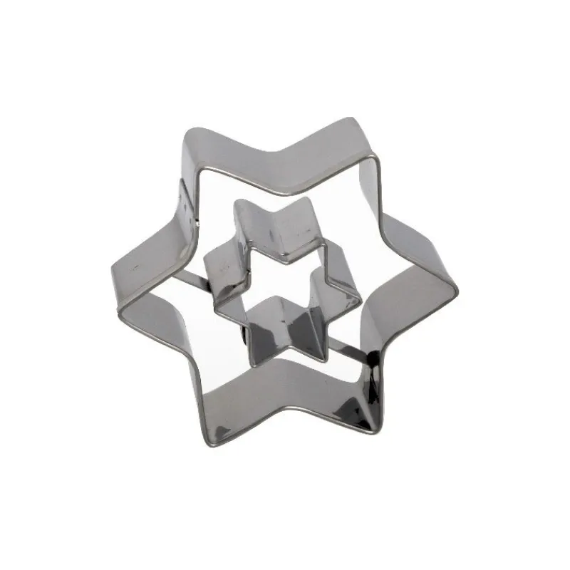 Cerf Dellier Emporte-pièce double Etoile inox 5 cm