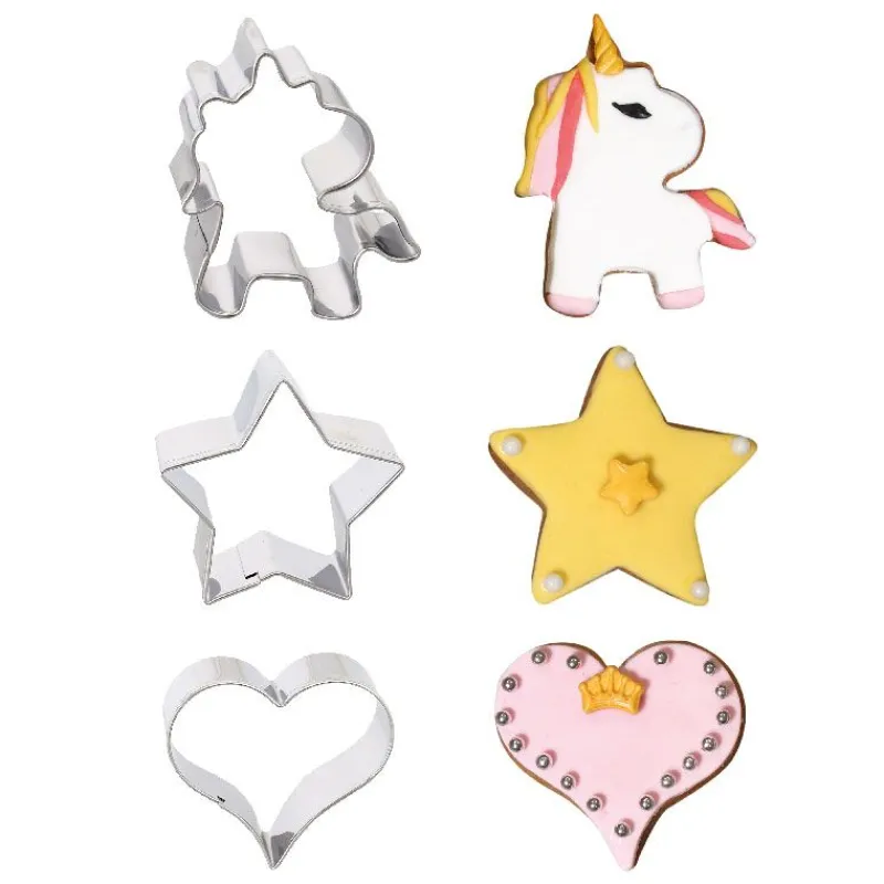 Cerf Dellier Emporte-pièce Licorne assortis (x3)