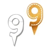 Cerf Dellier Emporte-pièces cake topper "9"