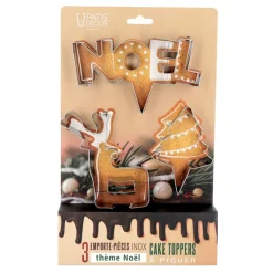 Cerf Dellier Emporte-pièces cake toppers thème Noël (lot de 3)
