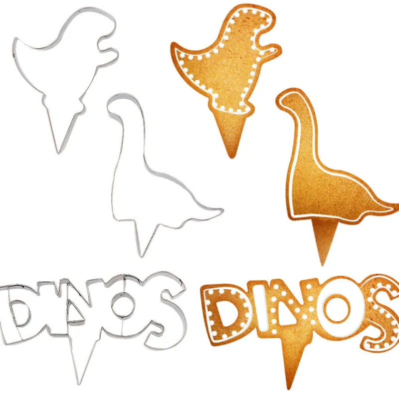 Cerf Dellier Emporte-pièces cake toppers thème dinosaures (lot de 3)