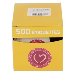 Cerf Dellier Etiquette adhésive rose Coeur (x500)