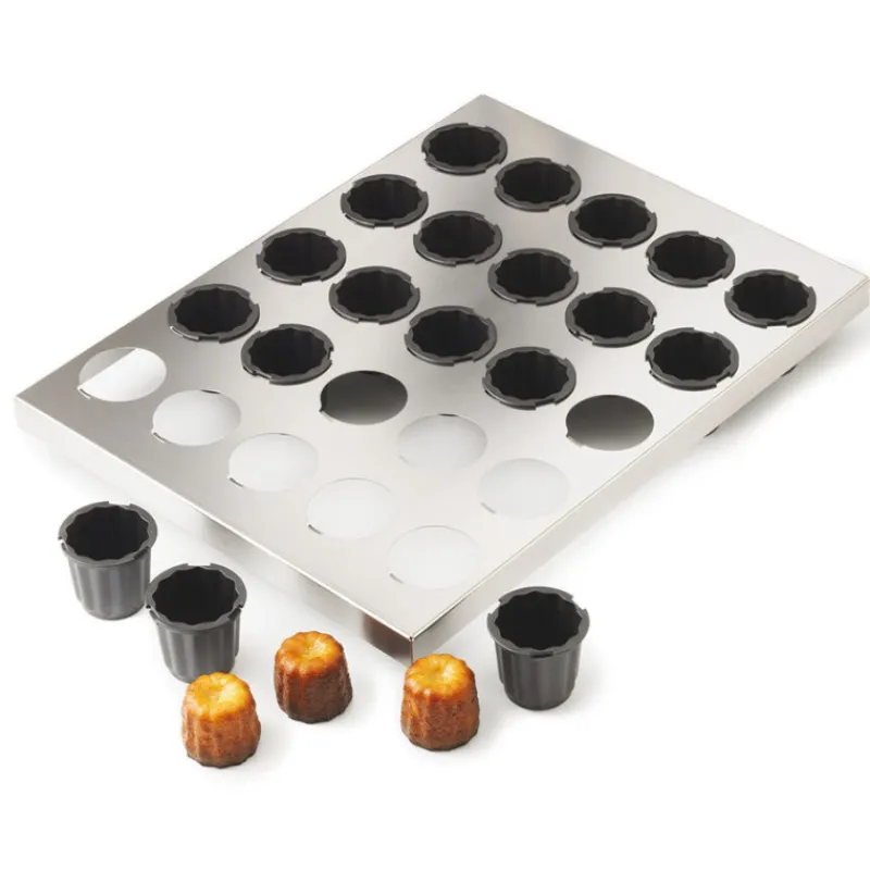 Cerf Dellier Exoglass plaque de 16 moules à cannelé 5,5 cm