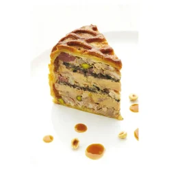 Cerf Dellier Exopan pâté en croûte rond à chevrons hauteur 9 cm diamètre 20 cm