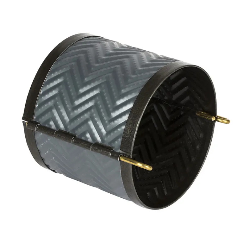Cerf Dellier Exopan pâté en croûte rond à chevrons hauteur 9 cm diamètre 12 cm