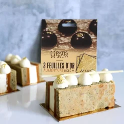 Cerf Dellier Feuilles d'or alimentaire (x3)