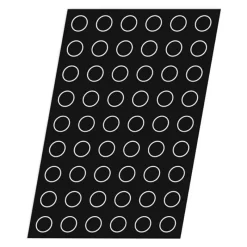 Cerf Dellier Flexipan 60x40 plaque de 54 mini-cylindres diamètre 3,8 cm hauteur 2 cm