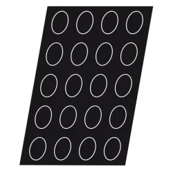 Cerf Dellier Flexipan 60x40 plaque de 64 ovales 5,7x3,5 cm
