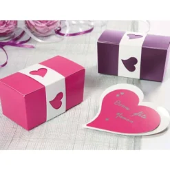 Cerf Dellier Fourreau motif coeur blanc pour ballotin 500g (x50)