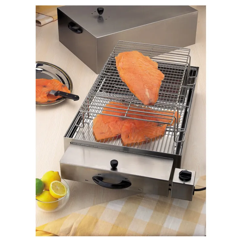 Cerf Dellier Fumoir inox  2 étages pour fumage à froid 71,5 x 41,5 x 36 cm