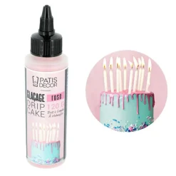 Cerf Dellier Glaçage pour drip cake rose 120 g