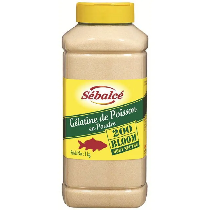 Cerf Dellier Gélatine poisson en poudre 200 Bloom 1kg Sébalcé