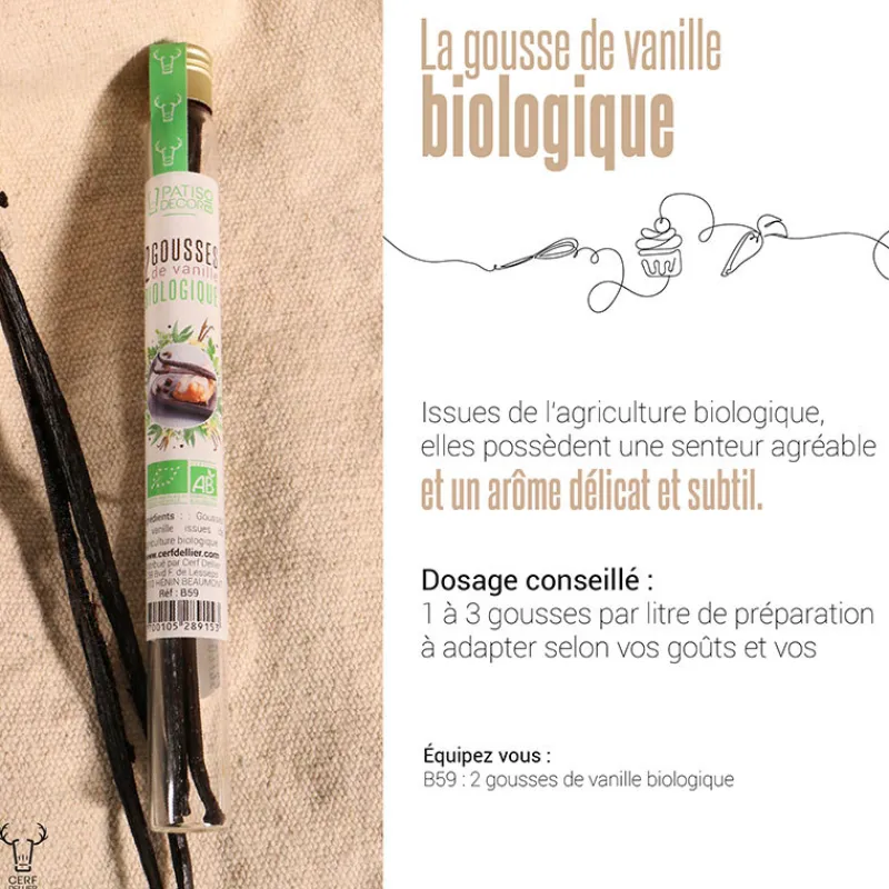 Cerf Dellier Gousses de vanille Bio (x2)