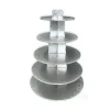 Cerf Dellier Grand présentoir cupcakes argent rond - hauteur 55 cm