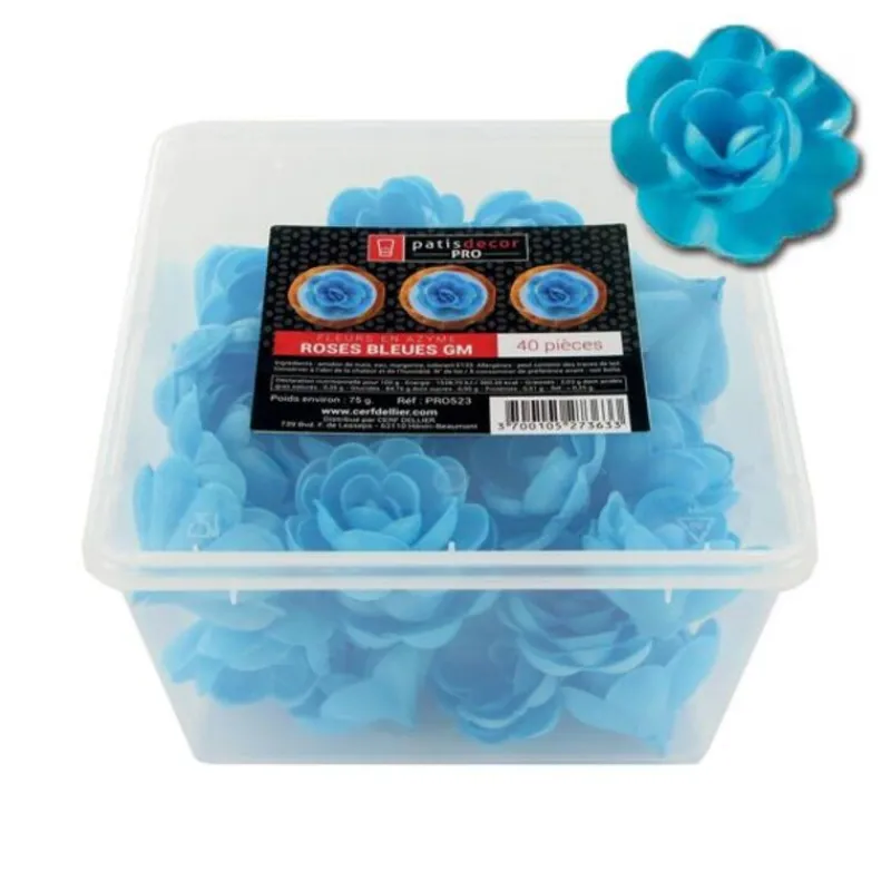 Cerf Dellier Grandes roses bleues en azyme (x40)