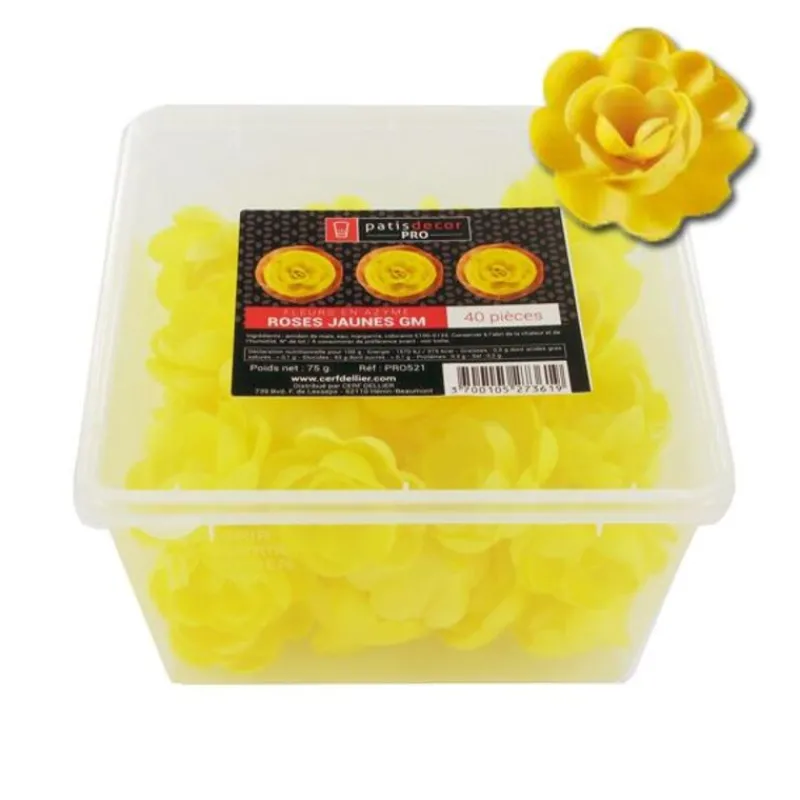 Cerf Dellier Grandes roses jaunes en azyme (x40)
