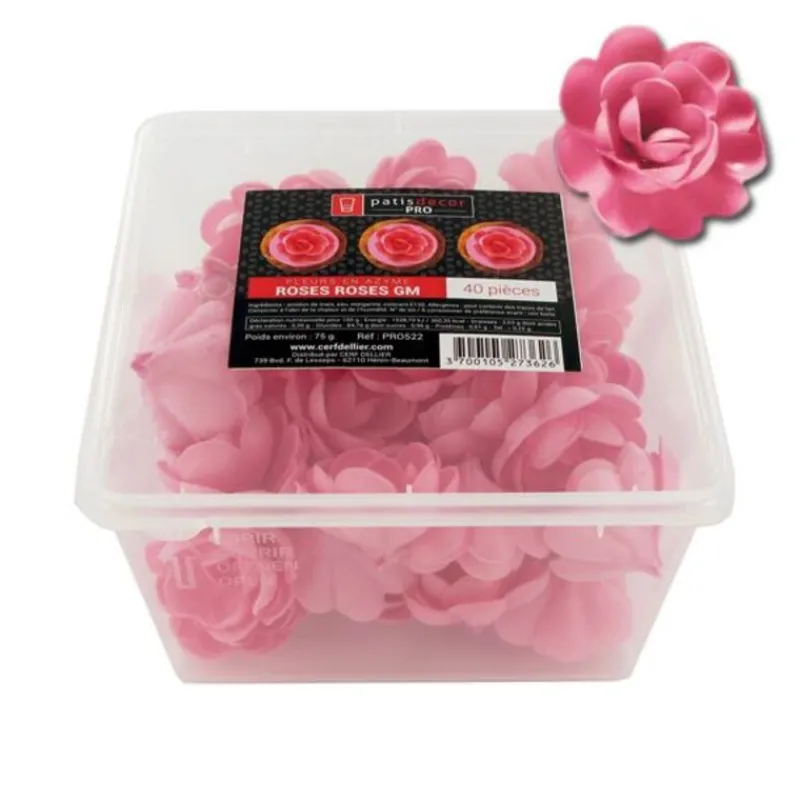 Cerf Dellier Grandes roses roses en azyme (x40)