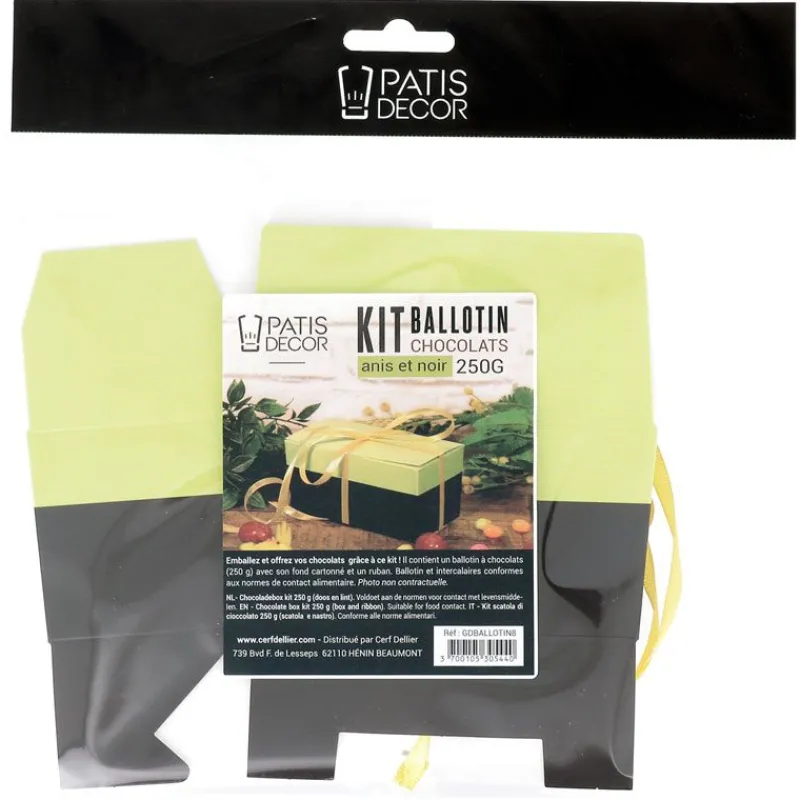 Cerf Dellier Kit ballotin chocolats anis / noir 500 g