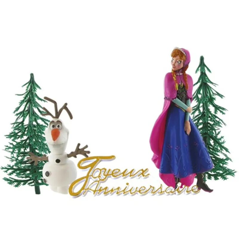 Cerf Dellier Kit décor gâteau Anna et Olaf